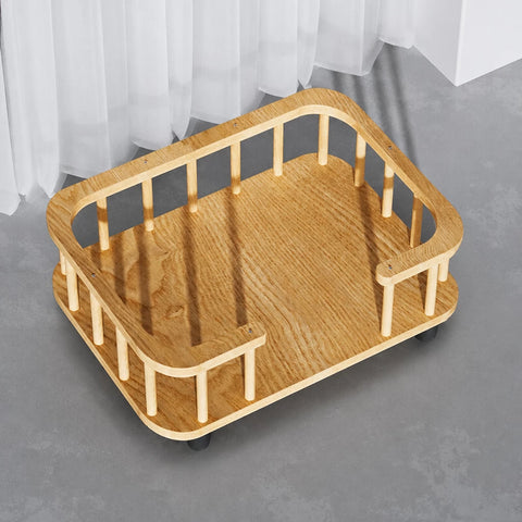 Elevated Solid Wood Pet Bed for Cats and Small Dogs