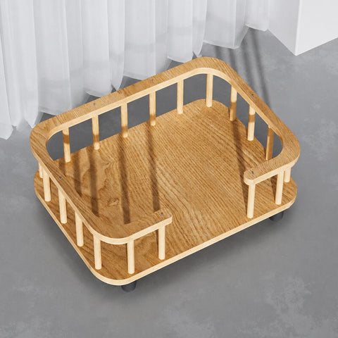 Elevated Solid Wood Pet Bed for Cats and Small Dogs