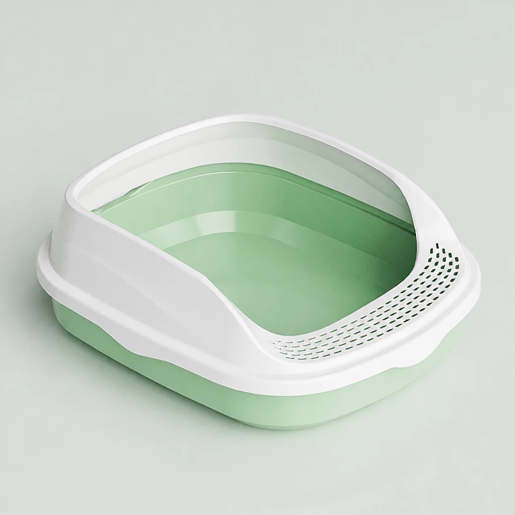 Semi-Enclosed Cat Litter Box with High Sides p-05678