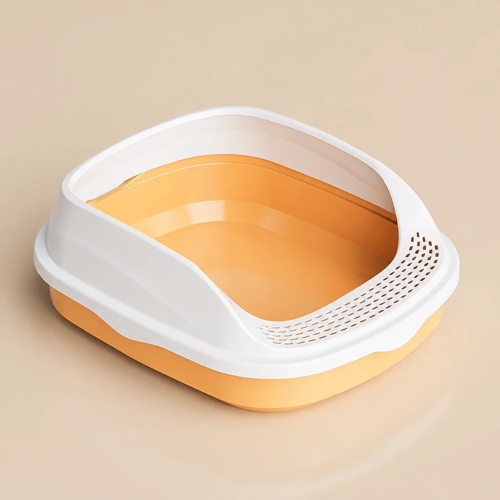 Semi-Enclosed Cat Litter Box with High Sides p-05678