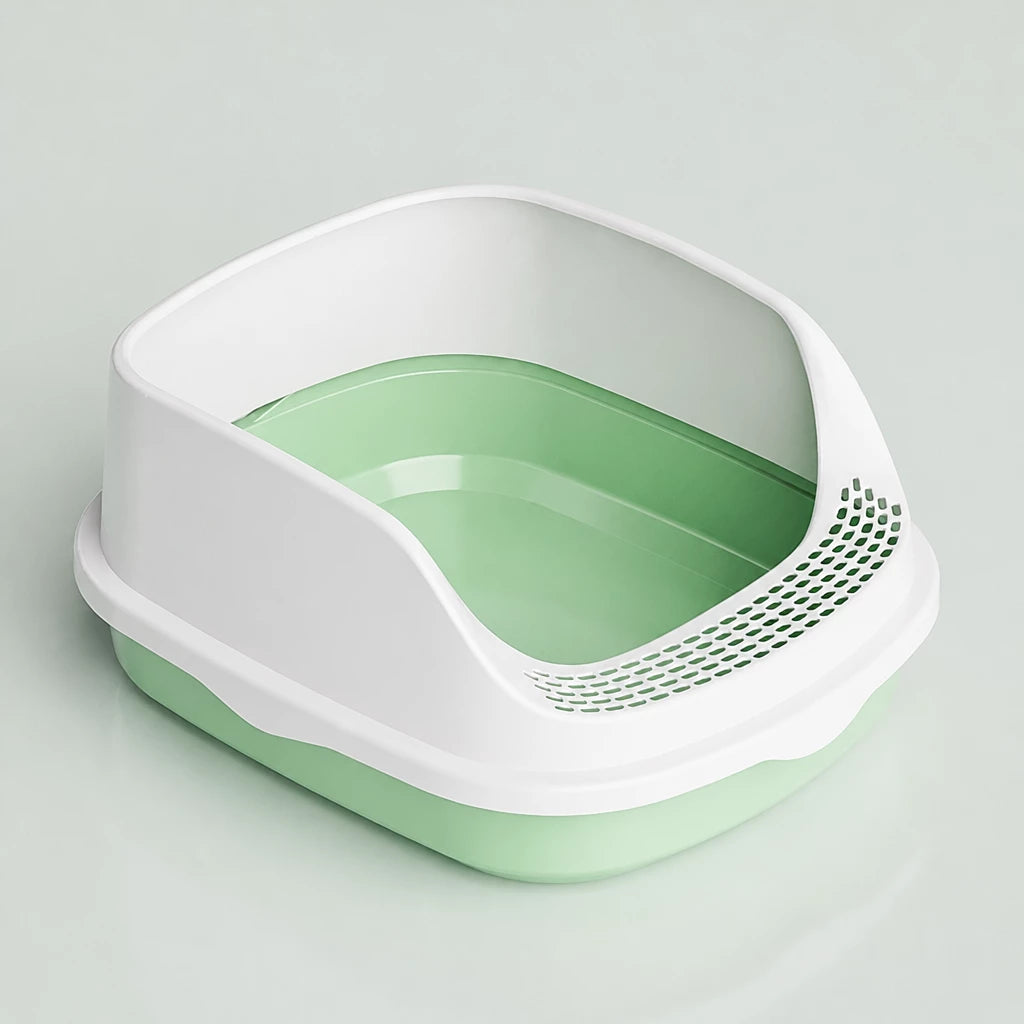 Semi-Enclosed Cat Litter Box with High Sides p-05678