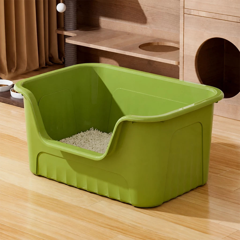 Jumbo Plastic Cat Litter Box with High Sides p-05679