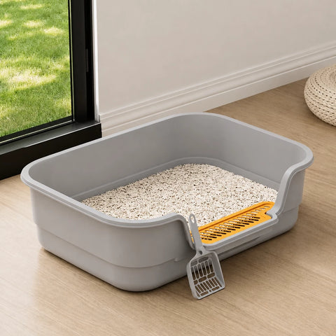 High-Sided Open Cat Litter Box p-05713