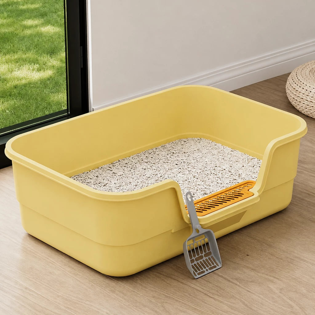 High-Sided Open Cat Litter Box p-05713