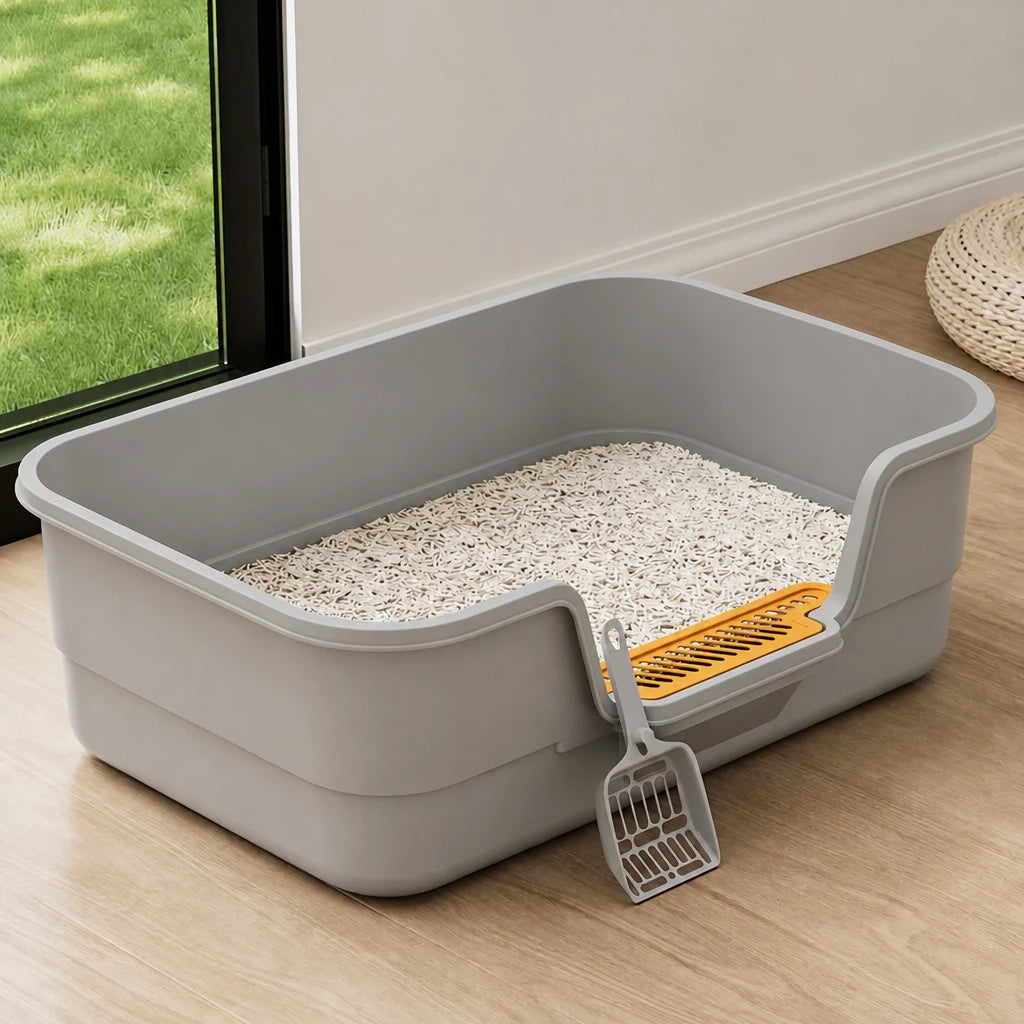 High-Sided Open Cat Litter Box p-05713