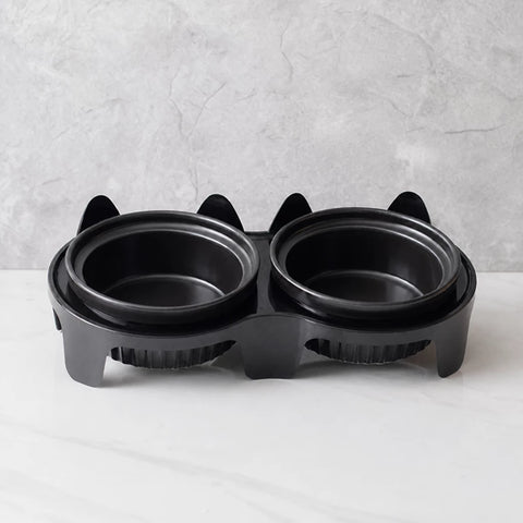 Elevated Double Ceramic Pet Bowls with Stand