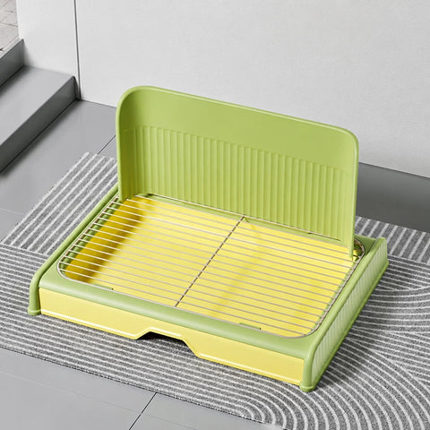 Dog Potty Tray with Back Panel, Wire Grid & Drawer