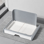 Dog Potty Tray with Back Panel, Wire Grid & Drawer