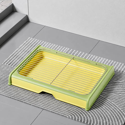 Dog Potty Tray with Back Panel, Wire Grid & Drawer