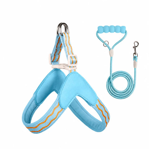 Y-Shaped Nylon Dog Harness and Leash for Small to Medium Dogs