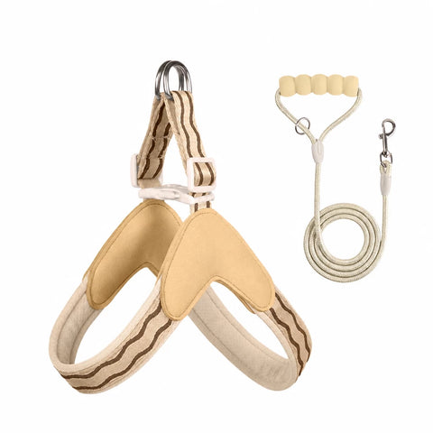 Y-Shaped Nylon Dog Harness and Leash for Small to Medium Dogs