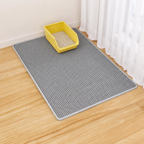Double-Layer Cat Litter Mat for Cleaner Litter Box Areas