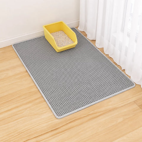 Double-Layer Cat Litter Mat for Cleaner Litter Box Areas