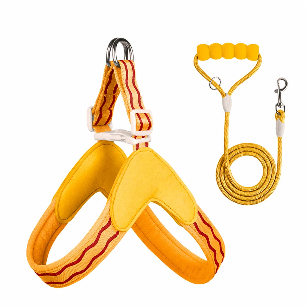 Y-Shaped Nylon Dog Harness and Leash for Small to Medium Dogs