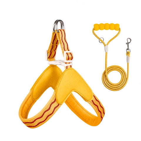 Y-Shaped Nylon Dog Harness and Leash for Small to Medium Dogs