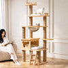 Solid Wood Cat Tree with Perches, Resting Areas & Scratching Feature