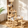 Solid Wood Cat Tree with Perches, Resting Areas & Scratching Feature