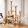 Solid Wood Cat Tree with Perches, Resting Areas & Scratching Feature