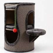 Sisal Cat Scratching Barrel Tower with Enclosed Hideaway