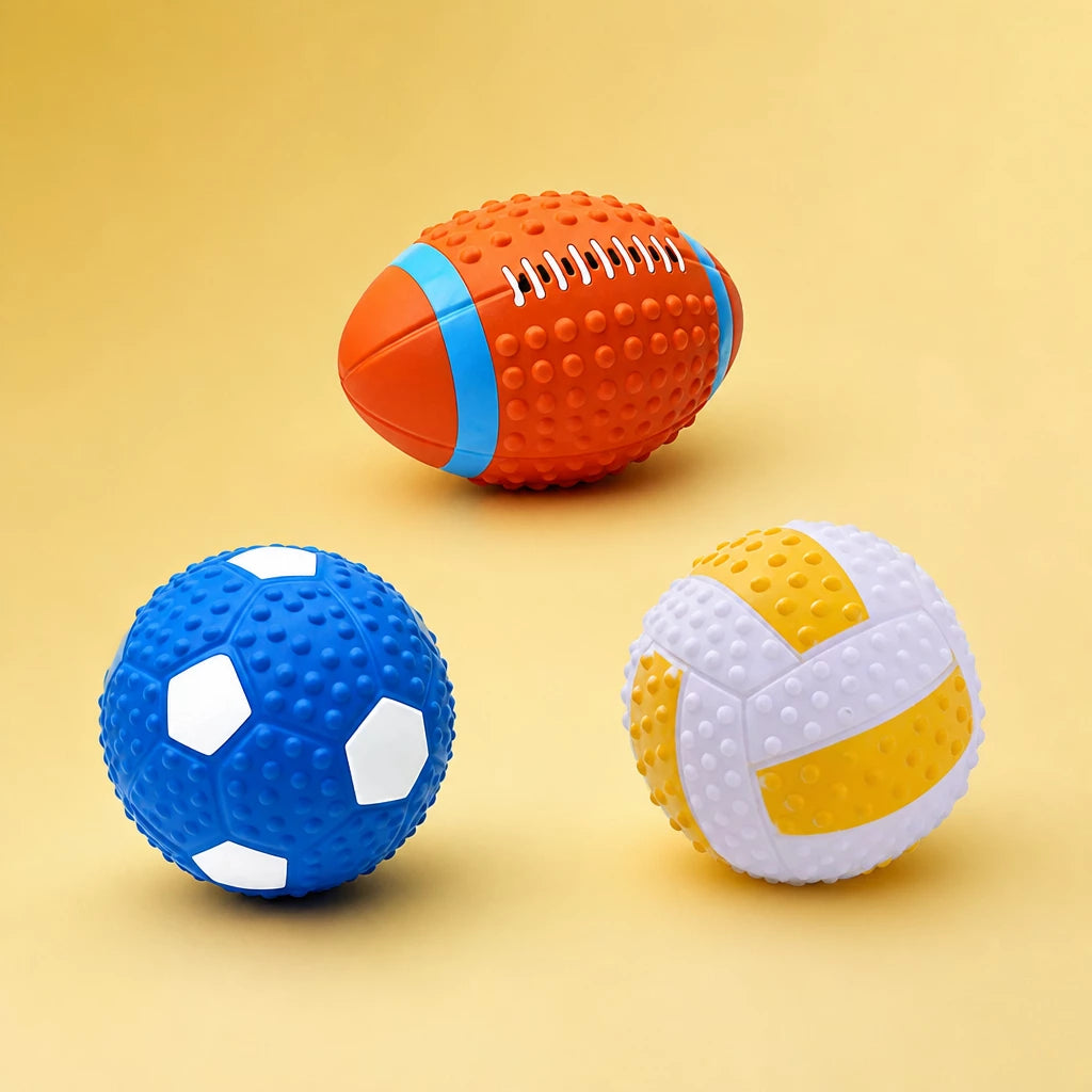 Squeaky Sports Dog Balls for Small and Medium Dogs