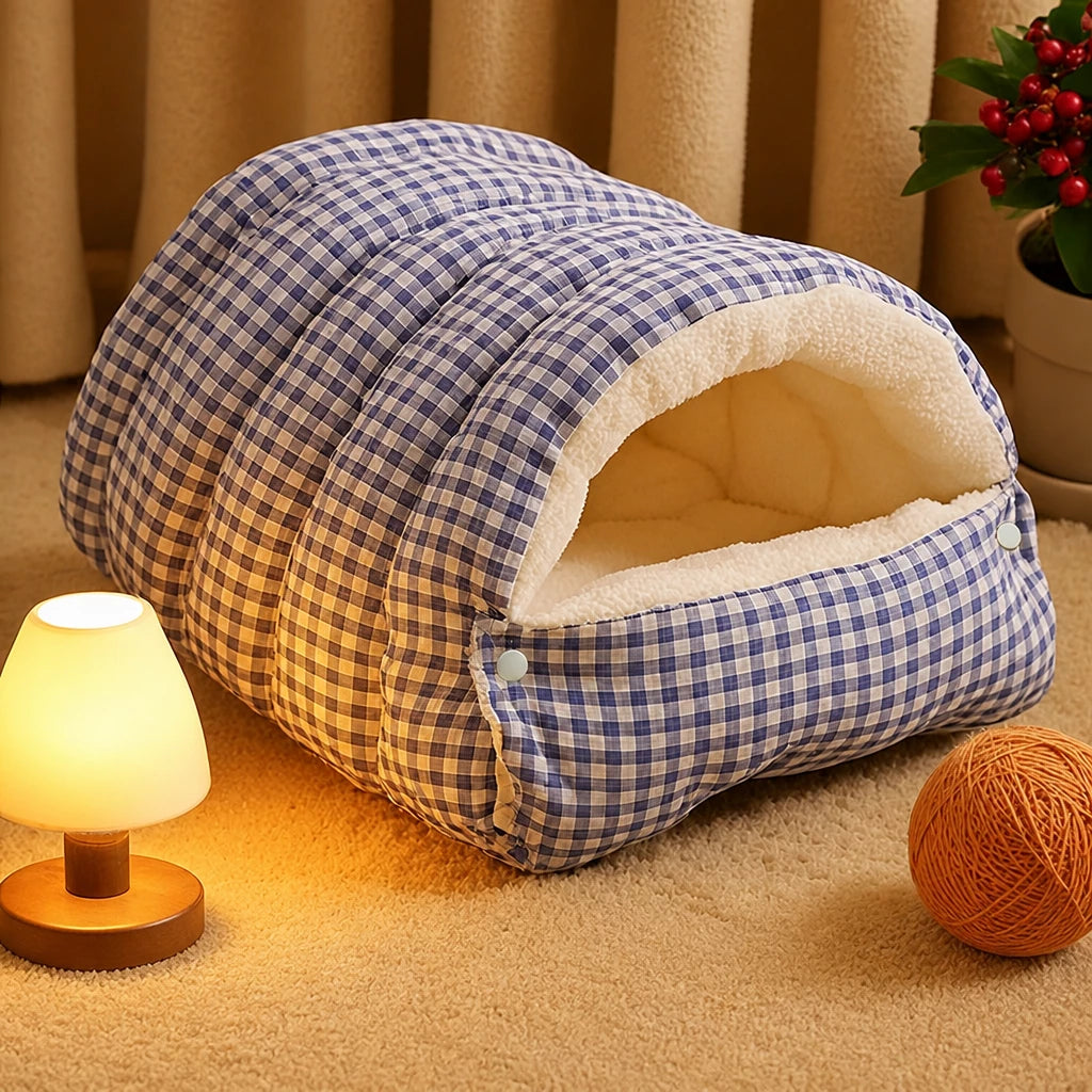 Removable, Washable Semi-Enclosed Bed for Cats & Dogs