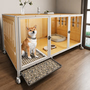 Dog Crate with Integrated Toilet Area