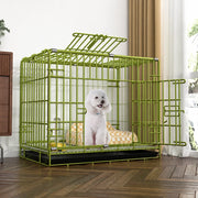 Indoor Reinforced Iron Dog Crate with Tray for Small to Medium Dogs