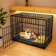 Indoor Reinforced Iron Dog Crate with Tray for Small to Medium Dogs