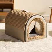 Enclosed Pet Bed with Door Curtain for Cats and Dogs