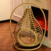 Handwoven Rattan Hanging Cat Bed with Cushion