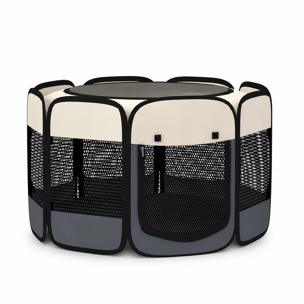 Foldable Enclosed Patchwork Pet Bed for Cats & Dogs