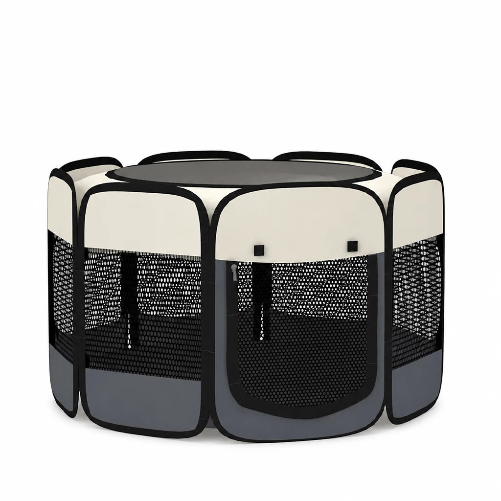 Foldable Enclosed Patchwork Pet Bed for Cats & Dogs
