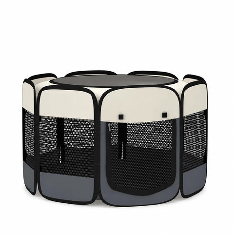 Foldable Enclosed Patchwork Pet Bed for Cats & Dogs