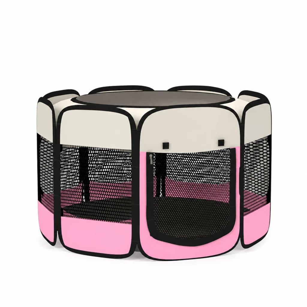 Foldable Enclosed Patchwork Pet Bed for Cats & Dogs