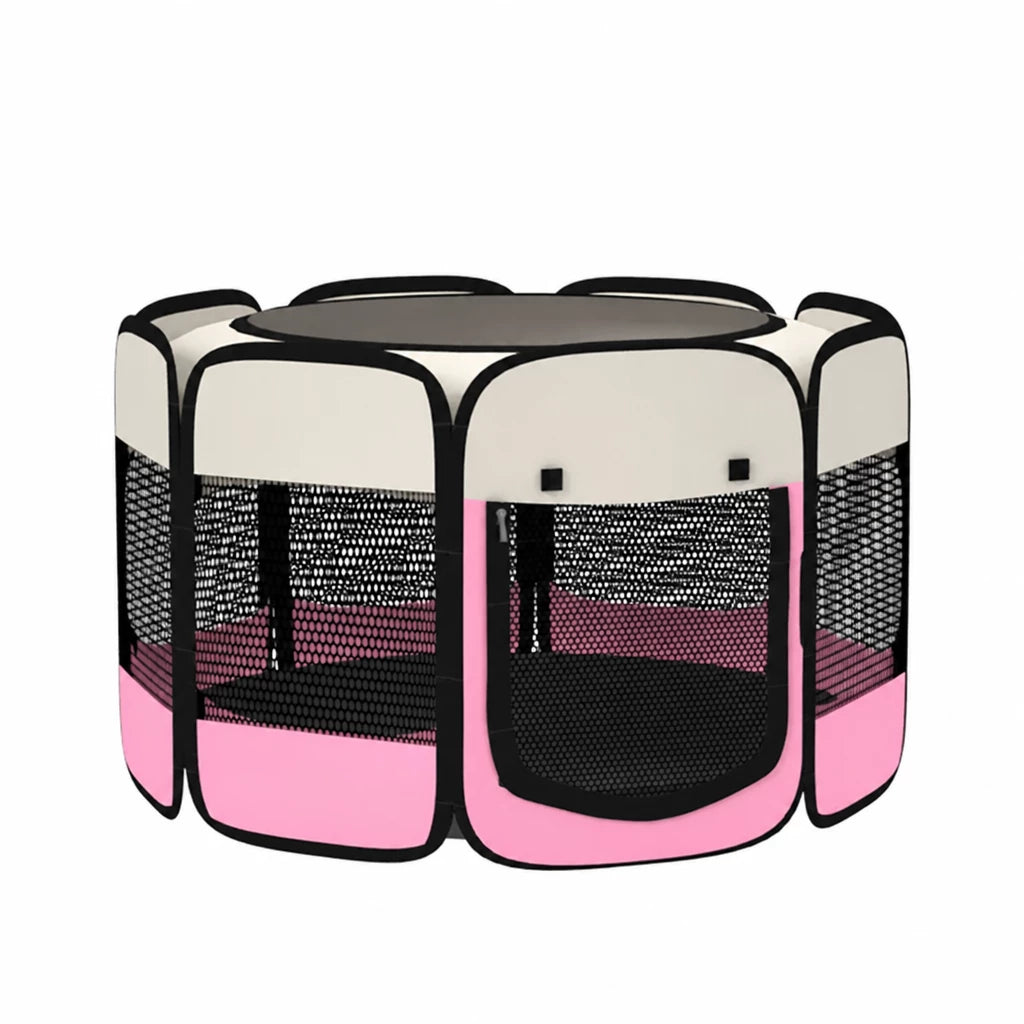 Foldable Enclosed Patchwork Pet Bed for Cats & Dogs