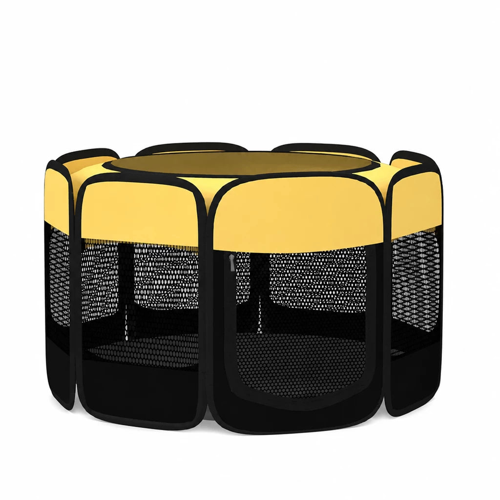 Foldable Enclosed Patchwork Pet Bed for Cats & Dogs