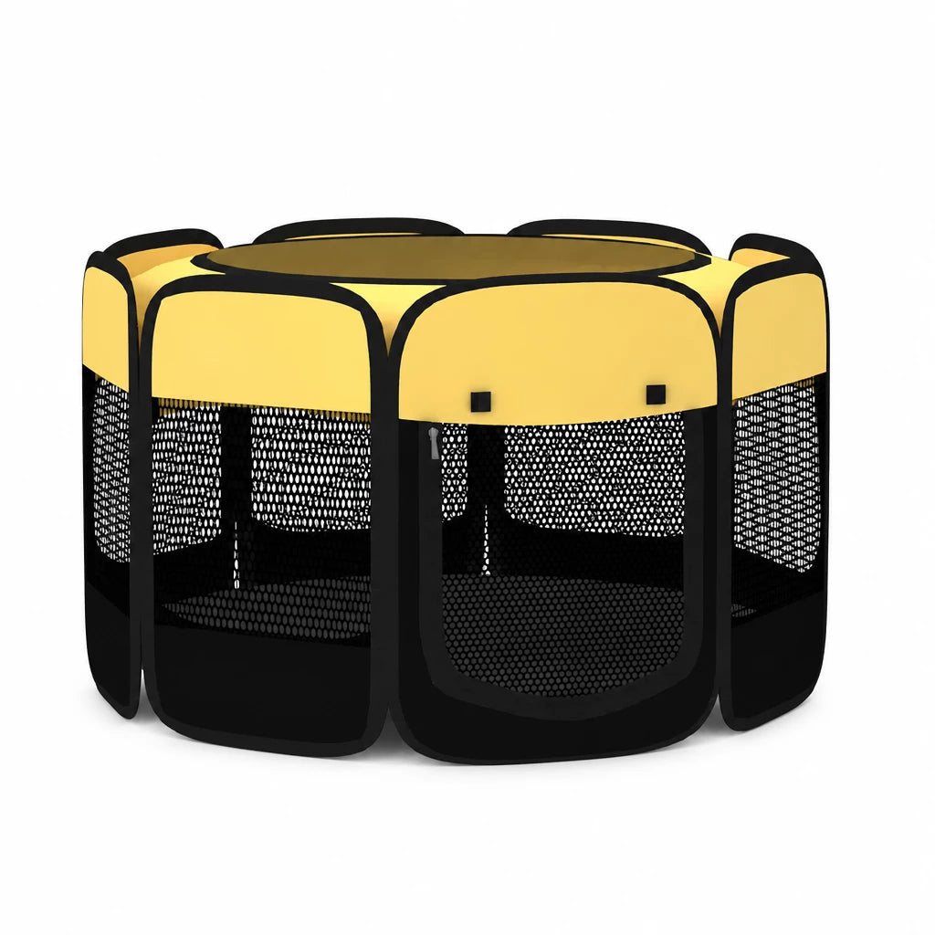 Foldable Enclosed Patchwork Pet Bed for Cats & Dogs