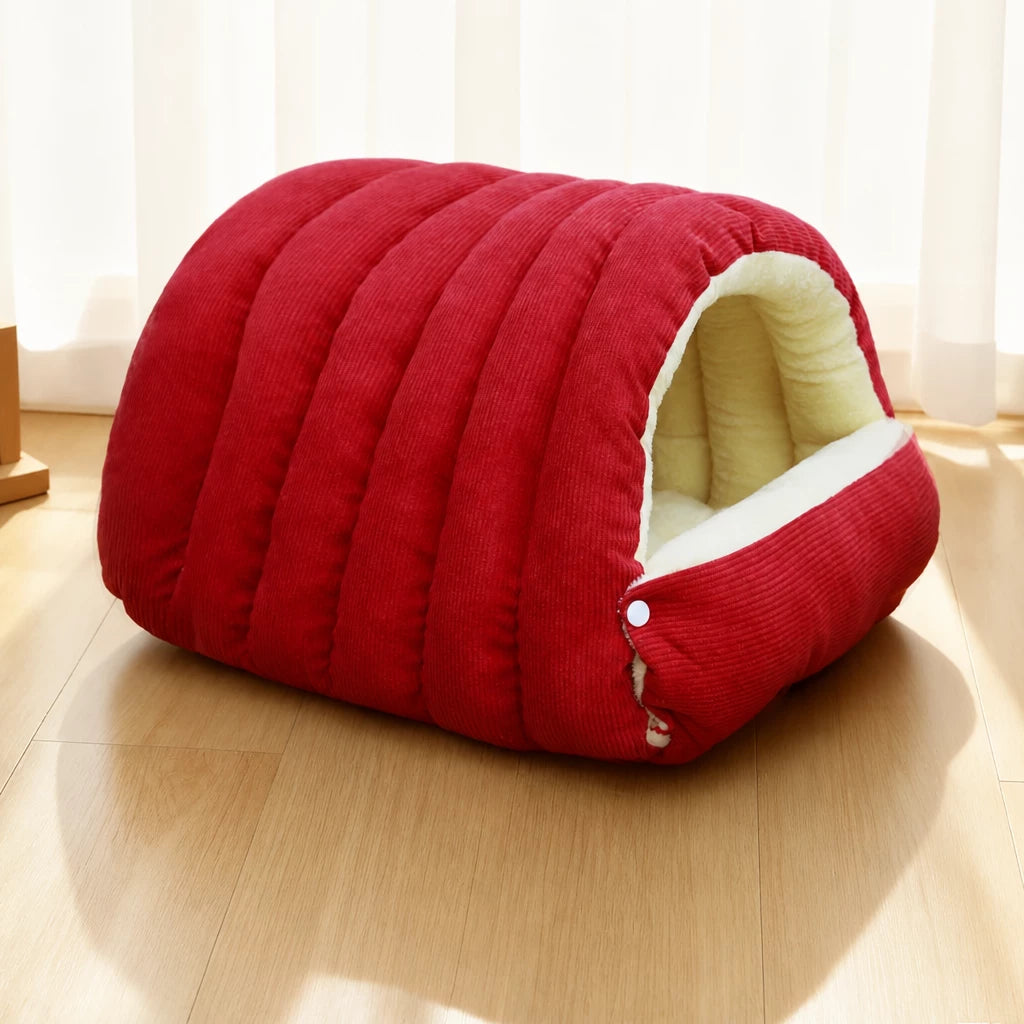Semi-Enclosed EPE Foam Pet Bed for Cats & Dogs