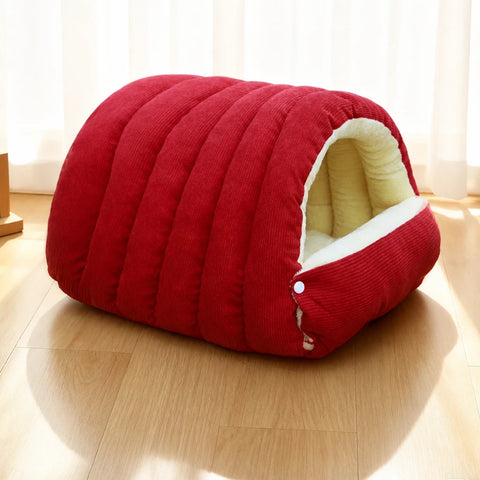 Semi-Enclosed EPE Foam Pet Bed for Cats & Dogs