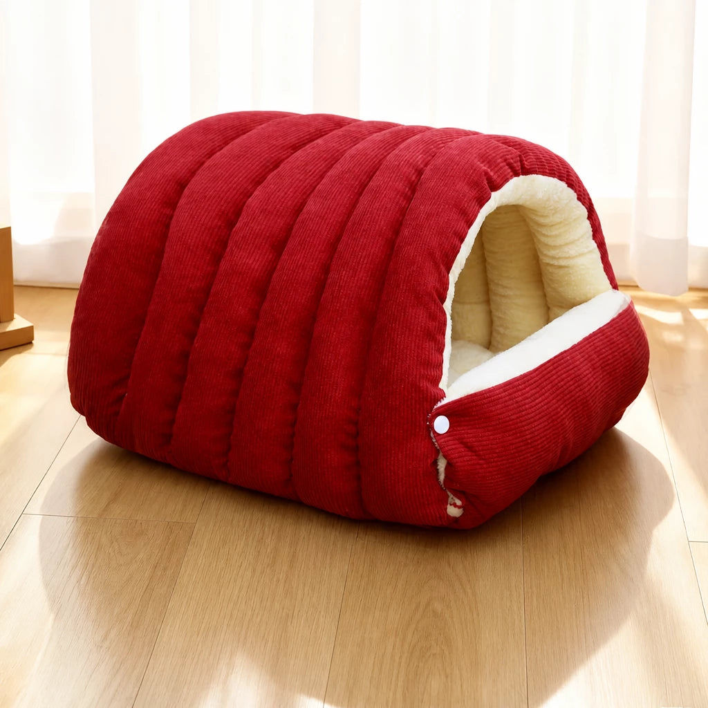 Semi-Enclosed EPE Foam Pet Bed for Cats & Dogs