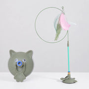 Suction-Cup Cat Teaser Toy with Long Wand