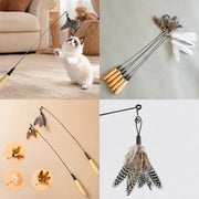 Interactive Feather Wand Cat Toy