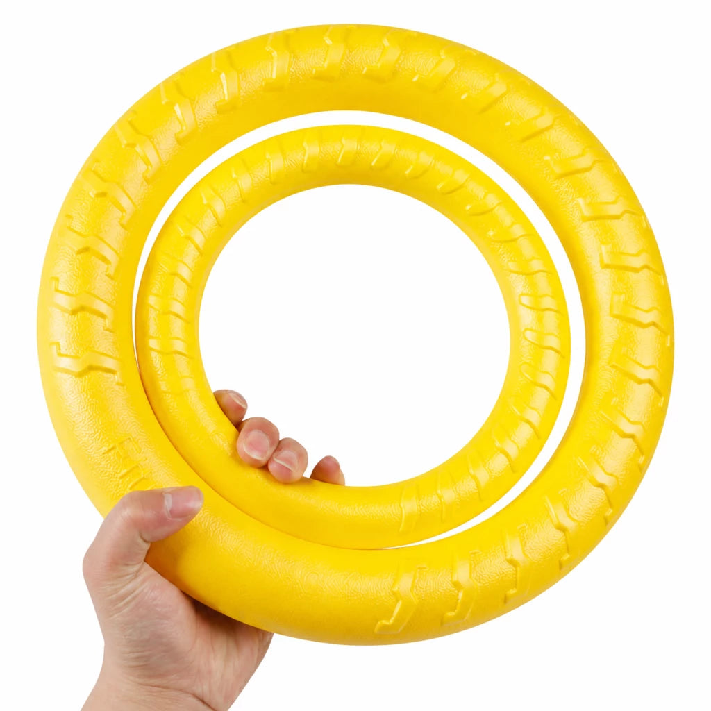 Interactive Dog Toy Collection with Frisbee, Tug Rings & Ball