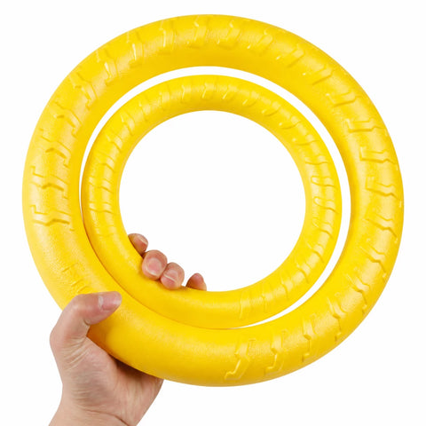 Interactive Dog Toy Collection with Frisbee, Tug Rings & Ball