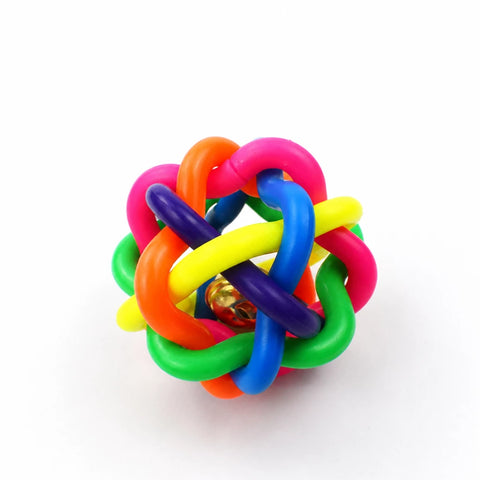 Rainbow Bell Rope Ball Toy for Cats and Dogs