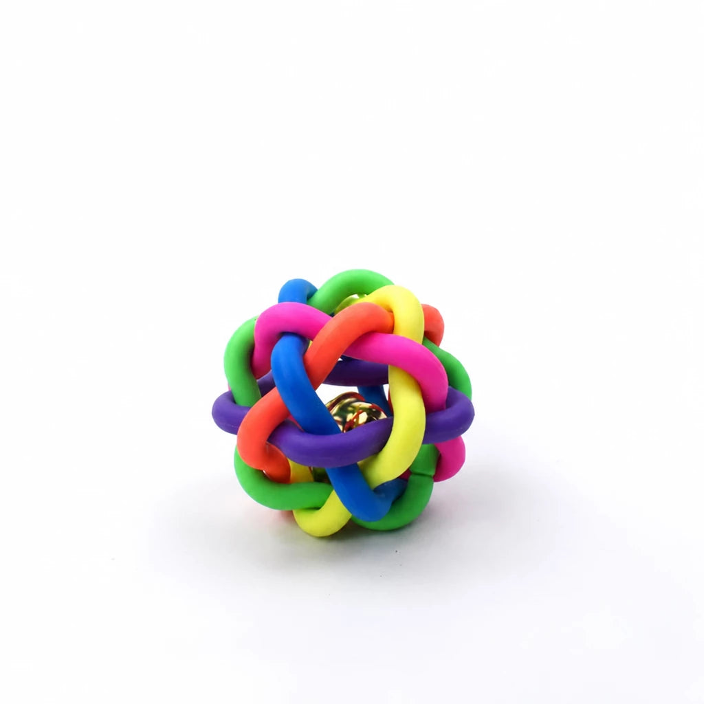 Rainbow Bell Rope Ball Toy for Cats and Dogs