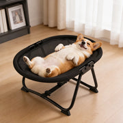 Foldable Elevated Oval Pet Cot for Cats & Dogs