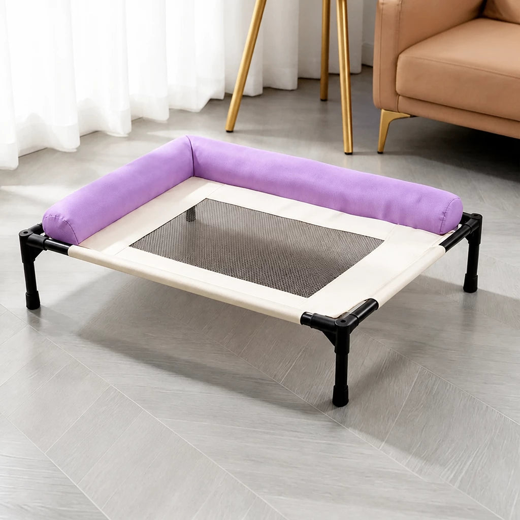 Elevated Mesh Dog Cot with Iron Frame for Small and Large Dogs