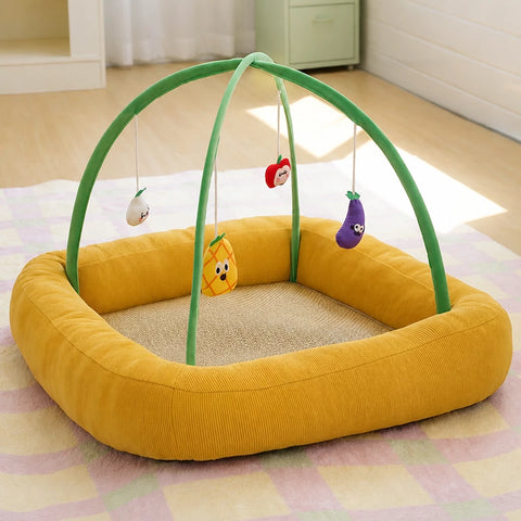Cat Tent Bed with Play Mat