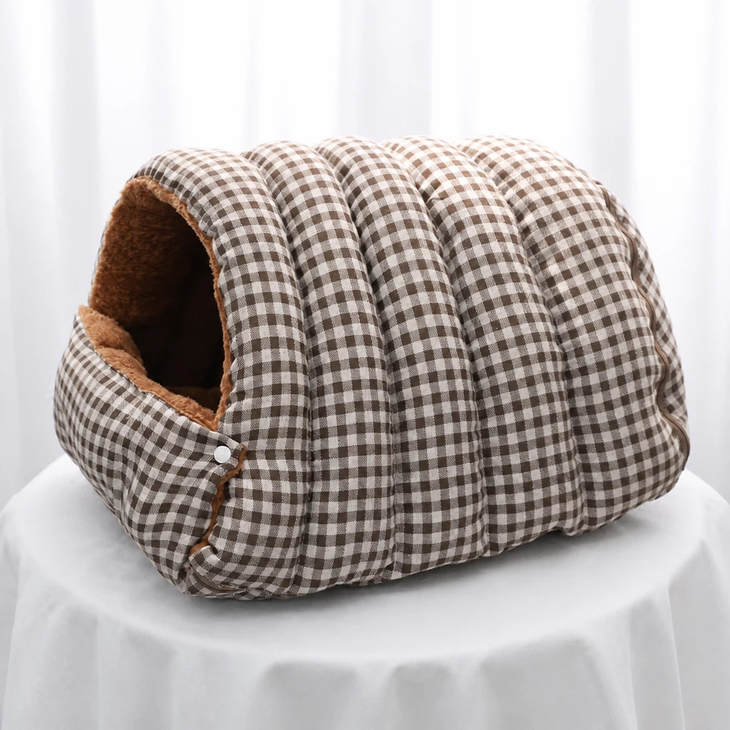 Enclosed Pet Bed for Cats and Small Dogs with Open Entry